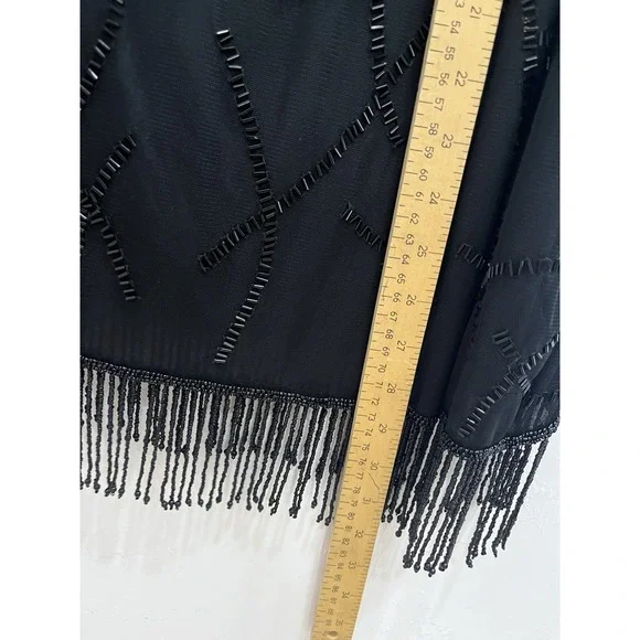 VINTAGE Laurence Kazar Skirt Womens Plus Size 1X Beaded Black Evening Party - Picture 5 of 7